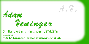 adam heninger business card